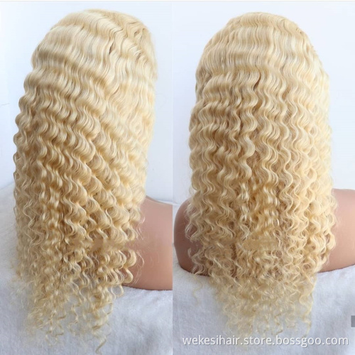 5x5 closure wig deep wave human hair blonde,full lacewig human hair virgin,most popular lady star human hair wigs